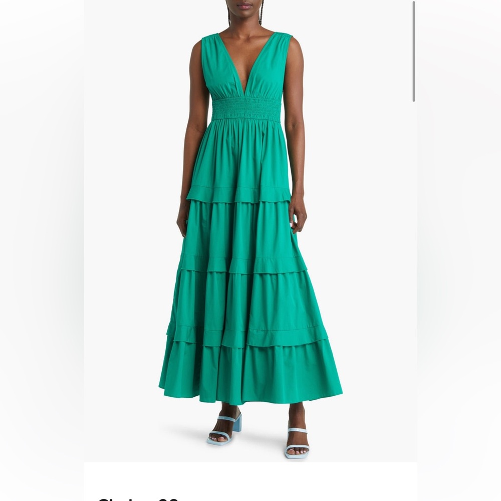 Chelsea28 V Neck tiered Maxi dress